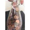 Image 3 : Vintage Crescent Creamery Milk Bottle Filled With Pennies, Over 9 Pounds in Bottle