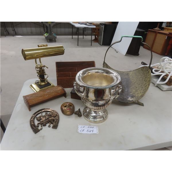 Desk Lamp, Wood Treasure Box, Mail/Letter Sorter, Wine Bucket, Firewood Holder