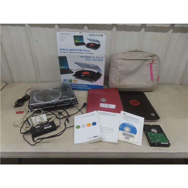 Grace Digital Auto Compact USB Recordable Turntable; Two Laptops for Parts/Hard Drive +