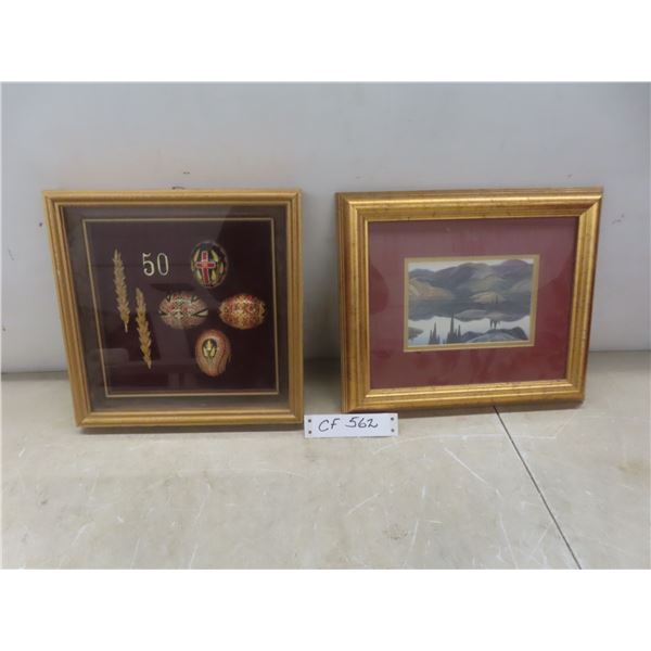 Franklin Carmichael Picture 12x10 and Ukrainian Easter Eggs Framed Display