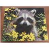 Image 2 : Two Wall Art Pieces: Slogan 30" x 15" and 16" x 20" Cute Raccoon