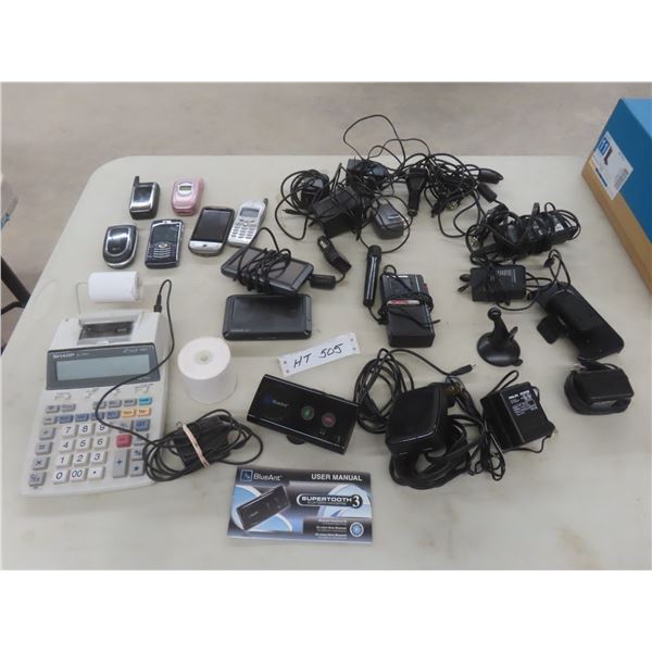 Six Cell Phones: LG, BlackBerry, Nokia, Samsung; Plus Garmin GPS, Panasonic 1-Touch Recording