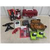 Image 1 : New: HD Ice Cleats, 13 pc Scissors/Knife Set, COB Headlamp, Tool Pouch, LED Pen Light, Tackle Box