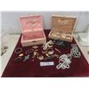 Image 1 : 2 Jewelry Boxes with Fashion Jewelry: Beads, Bracelets, Brooches, Cuff Links, Tie Clips