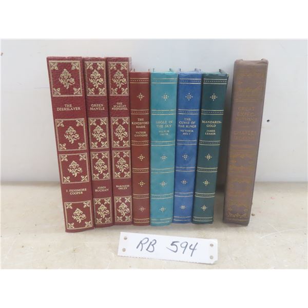 Eight Vintage Hardcover Books: Dickens, Cooper, Wilbur Smith +