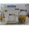 Image 2 : New 2 Anchor Three-Piece Jar Set with Lids