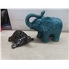 Image 9 : 2 New with Tags Toss Pillows, Storage Box, Ceramic Elephant +