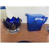 Image 2 : 8 pcs Cobalt Blue Vase, Creamer, Sugar Bowl, Banana Split Bowl, Candy Dish