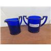 Image 4 : 8 pcs Cobalt Blue Vase, Creamer, Sugar Bowl, Banana Split Bowl, Candy Dish