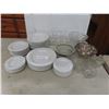 Image 1 : 38-Piece China Dinnerware Set With Wine Glasses, Serving Dishes, Creamer and Sugar Bowls