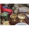 Image 5 : Assorted Home Decor Including Clock, Yard Ornaments, Christmas Items, Brass Candle Holders and More