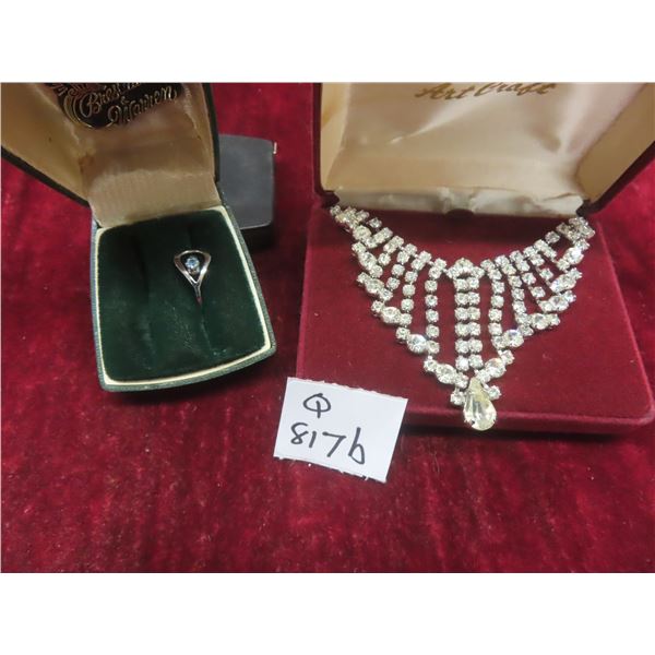 Avon Ring With Vintage Bridal Necklace