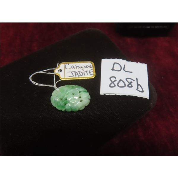 Carved Jadite Stone, Flower 2.93 Grams