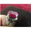 Image 10 : Sterling Silver with Ruby Ring, Size 9.5