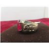 Image 6 : Sterling Silver with Ruby Ring, Size 9.5
