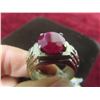 Image 7 : Sterling Silver with Ruby Ring, Size 9.5