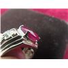 Image 9 : Sterling Silver with Ruby Ring, Size 9.5
