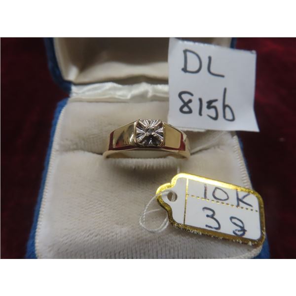 10K Gold and Diamond Ring, Size 11, Total Weight 3g