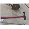 Image 3 : Assorted Yard Tools Including Spade Shovel, Pulaski Axe and 5th Wheel Pin Puller
