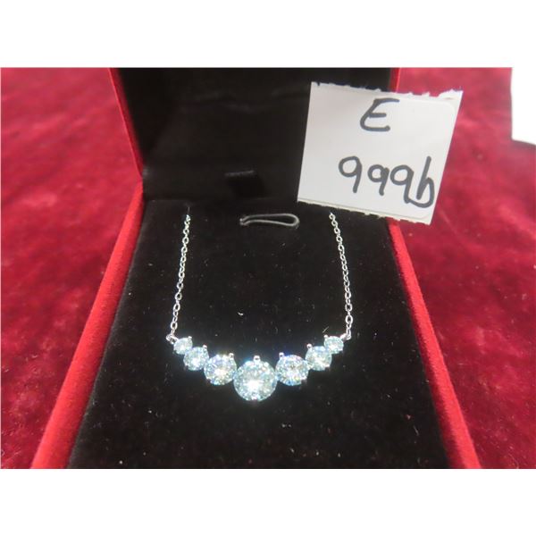 2.80 CT TW GRA Certified Round Brilliant Cut Moissanite Stones VVS Light Blue Color Set With