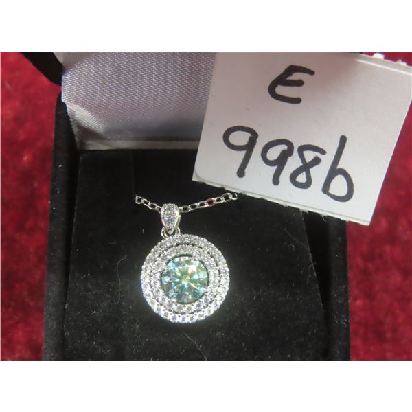 1.00 CT GRA Certified Round Brilliant Cut Moissanite Stone VVS Light Blue Color With 50 Round