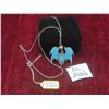 Image 1 : New Sterling Silver Necklace With Turquoise Pendant, Total Weight 8.05 Grams