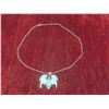 Image 4 : New Sterling Silver Necklace With Turquoise Pendant, Total Weight 8.05 Grams