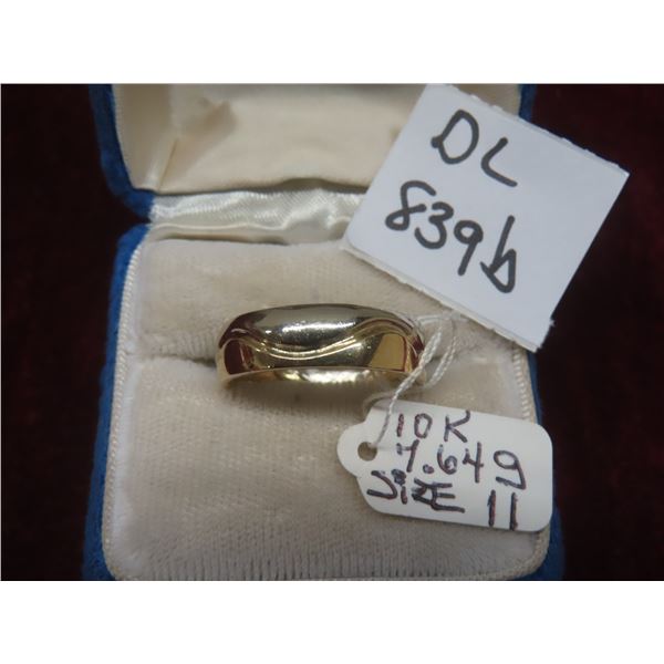 10K Gold Ring, Size 11, Total Weight 7.64 Grams
