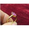 Image 3 : 10K Gold and Pink Sapphire Ring, Size 7, Total Weight 1.75 Grams