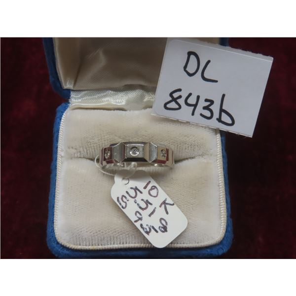 10K White Gold Ring, Size 9.5, Total Weight 5.51 Grams