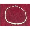 Image 4 : 1940s Pearl Graduated Princess-Length Choker Necklace With Sterling Fish Hook Clasp