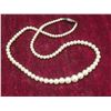 Image 5 : 1940s Pearl Graduated Princess-Length Choker Necklace With Sterling Fish Hook Clasp