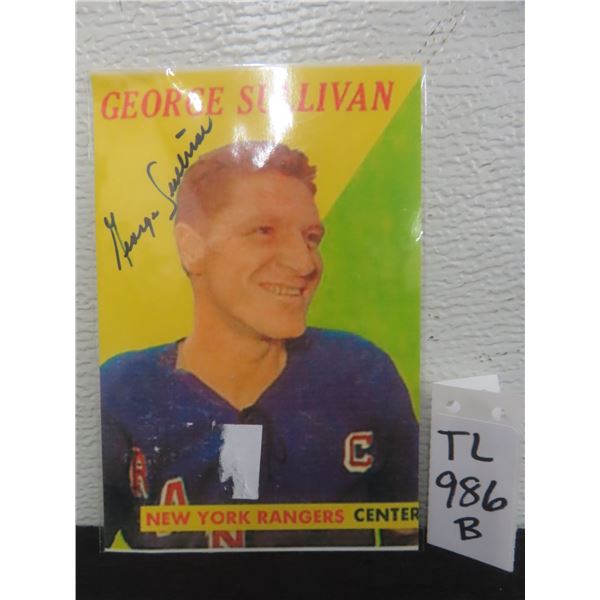 Signed George Sullivan Reprint Card