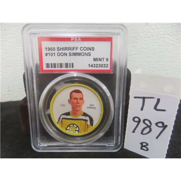 1960 Sherriff Coin #101 Don Simmons, Mint 9
