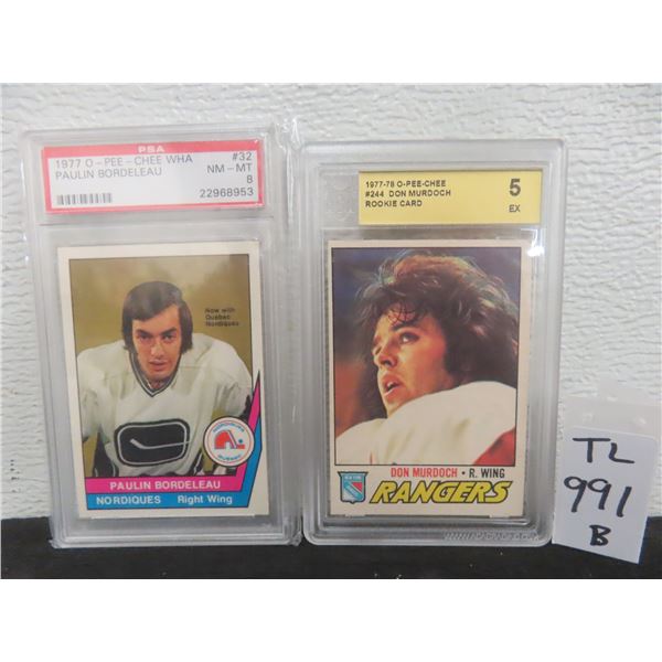 1977–78 Don Murdoch Rookie Card Graded 5 and 1977 Paulin Bordeleau Card Graded MT 8