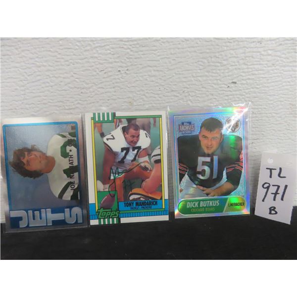 NFL Cards: Joe Namath Reprint, Dick Butkus, and Signed Tony Mandarich