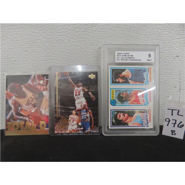 Five Basketball Cards: Swen Nater, Calvin Murphy, Richard Washington Mint 9, and Two Michael