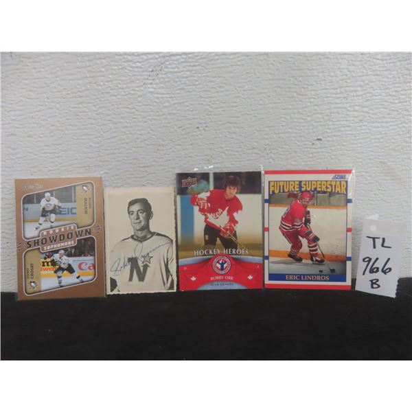 Five Hockey Cards: Eric Lindros Future, Bobby Orr Heroes, Bobby Rousseau, Rookie Showdown Sidney