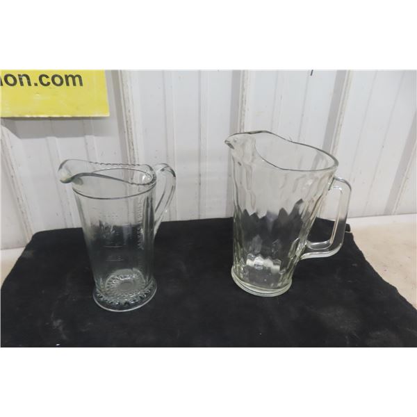 Two Older Problem-Free Glass Pitchers / Jugs