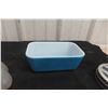 Image 2 : Three Items: Pyrex 502B Refrigerator Dish, Iridescent Glass Vase With Metal Edge, and Sealed New