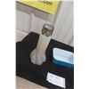 Image 5 : Three Items: Pyrex 502B Refrigerator Dish, Iridescent Glass Vase With Metal Edge, and Sealed New