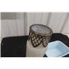 Image 6 : Three Items: Pyrex 502B Refrigerator Dish, Iridescent Glass Vase With Metal Edge, and Sealed New
