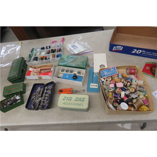 Sewing Notions, Buttonhole Tools, Machine Attachments, and Accessories