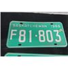Image 2 : Two Matching 1969 Saskatchewan Licence Plates