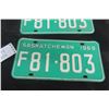 Image 3 : Two Matching 1969 Saskatchewan Licence Plates