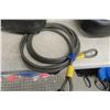 Image 2 : Coated Security Cable, Two Oil Drain Pans, Funnel, and More