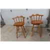 Image 1 : Two Wooden Swivel Bar Stools