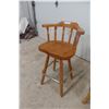 Image 2 : Two Wooden Swivel Bar Stools