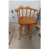 Image 3 : Two Wooden Swivel Bar Stools