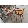 Image 6 : Two Wooden Swivel Bar Stools